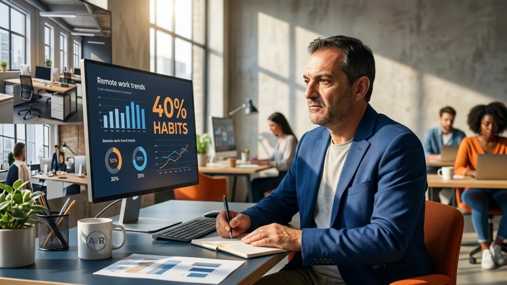 Un artículo que investigue cómo gran parte de la motivación cotidiana depende de hábitos fuertemente anclados al entorno —la investigación sobre hábitos estima que alrededor del 40% de nuestras acciones diarias son automáticas y contextuales— y por qué el boom del teletrabajo y la vida híbrida está desatando una «desanclación» de disparadores ambientales que explica la pérdida de impulso más que la falta de ganas; la pieza podría contrastar datos sobre conducta automática con testimonios y estudios sobre trabajadores que cambiaron de domicilio o formato laboral para mostrar cómo la fragmentación de señales (espacio, ritmo social, micro-rituales externos) erosiona la continuidad de objetivos y qué implicaciones tiene eso para diseñar entornos y políticas que sostengan la motivación sin caer en recetas motivacionales superficiales.