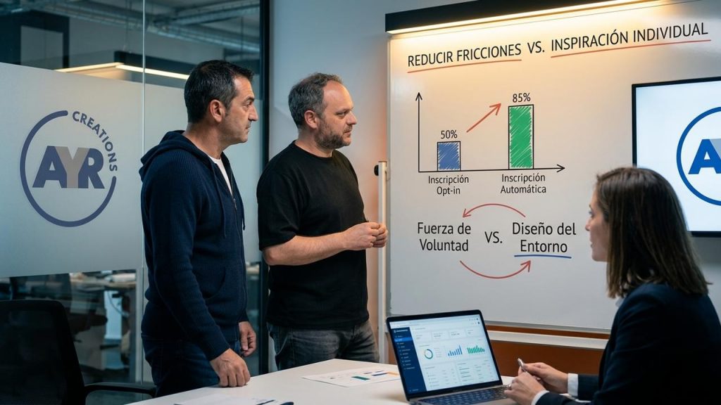 La motivación personal suele contarse como una batalla interna de fuerza de voluntad, pero la investigación en economía del comportamiento muestra que gran parte de lo que interpretamos como motivación es en realidad el diseño del entorno: por ejemplo, en estudios sobre planes de ahorro para el retiro, cambiar de inscripción "opt‑in" a inscripción automática eleva la participación de alrededor de 50% a más del 85%, un salto que sugiere que alterar un default puede producir efectos sostenidos que superan años de buena intención, lo que plantea un ángulo sorprendente para la psicología del éxito —más que inflar la inspiración individual, a veces la clave está en reducir fricciones y estructurar decisiones para que las acciones deseadas ocurran incluso cuando la motivación fluctúa.