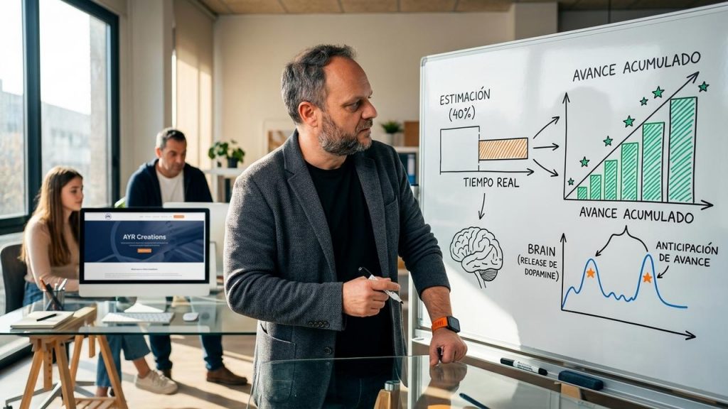 La motivación personal falla muchas veces no por falta de ganas sino por un sesgo temporal: la falacia de planificación lleva a estimar en promedio un 40 % menos del tiempo real necesario, lo que genera dependencia de arrebatos motivacionales futuros que casi nunca aparecen; lo sorprendente es que la investigación en psicología y neurociencia revela que el cerebro responde más a señales de progreso acumulado —la anticipación de avance libera dopamina casi tanto como la recompensa final—, de modo que lo que realmente sostiene la perseverancia no es la grandiosa visión del futuro sino la evidencia tangible del pasado, y ese giro explicativo ayuda a entender por qué iniciativas que hacen visibles pequeñas trazas de trabajo muestran tasas de culminación y resiliencia notablemente superiores a las que confían solo en la inspiración.